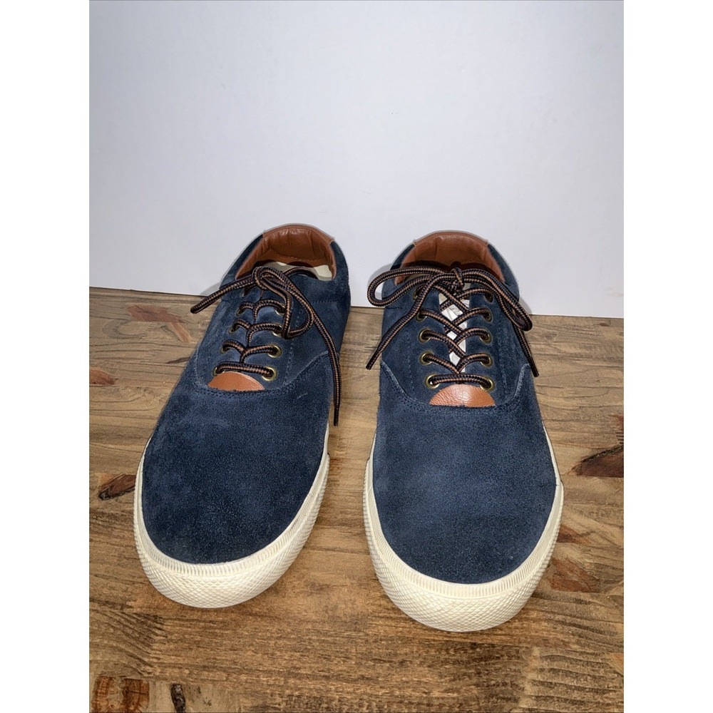 Polo Ralph Lauren Vaughn Navy Blue Suede Fashion Sneakers Men's Size 12D - Picture 3 of 10